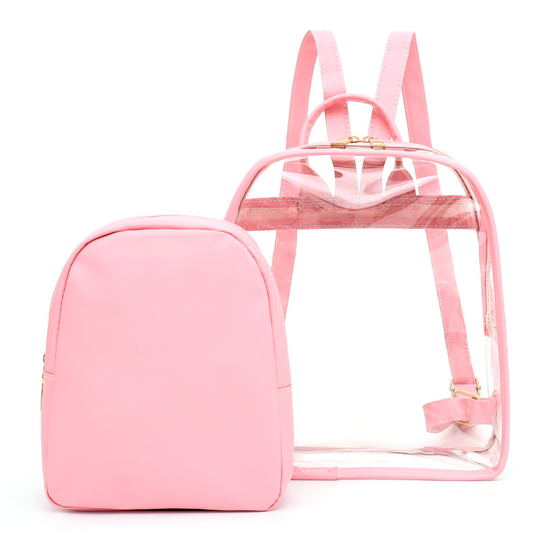 Дешевый розовый прозрачный рюкзак